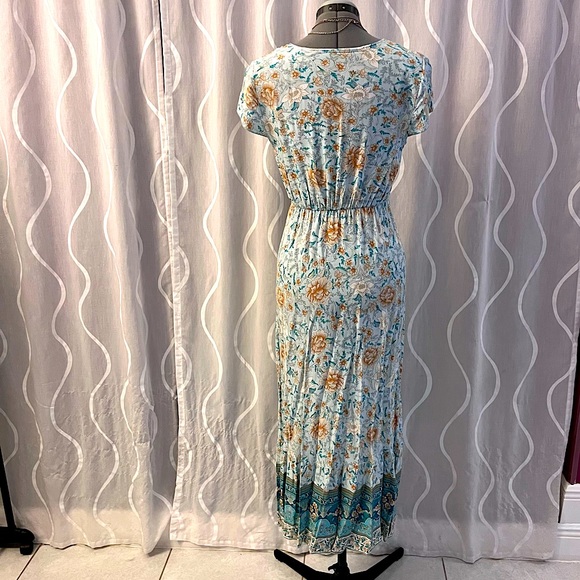 Blue Floral Maxi Dress - Picture 4 of 5